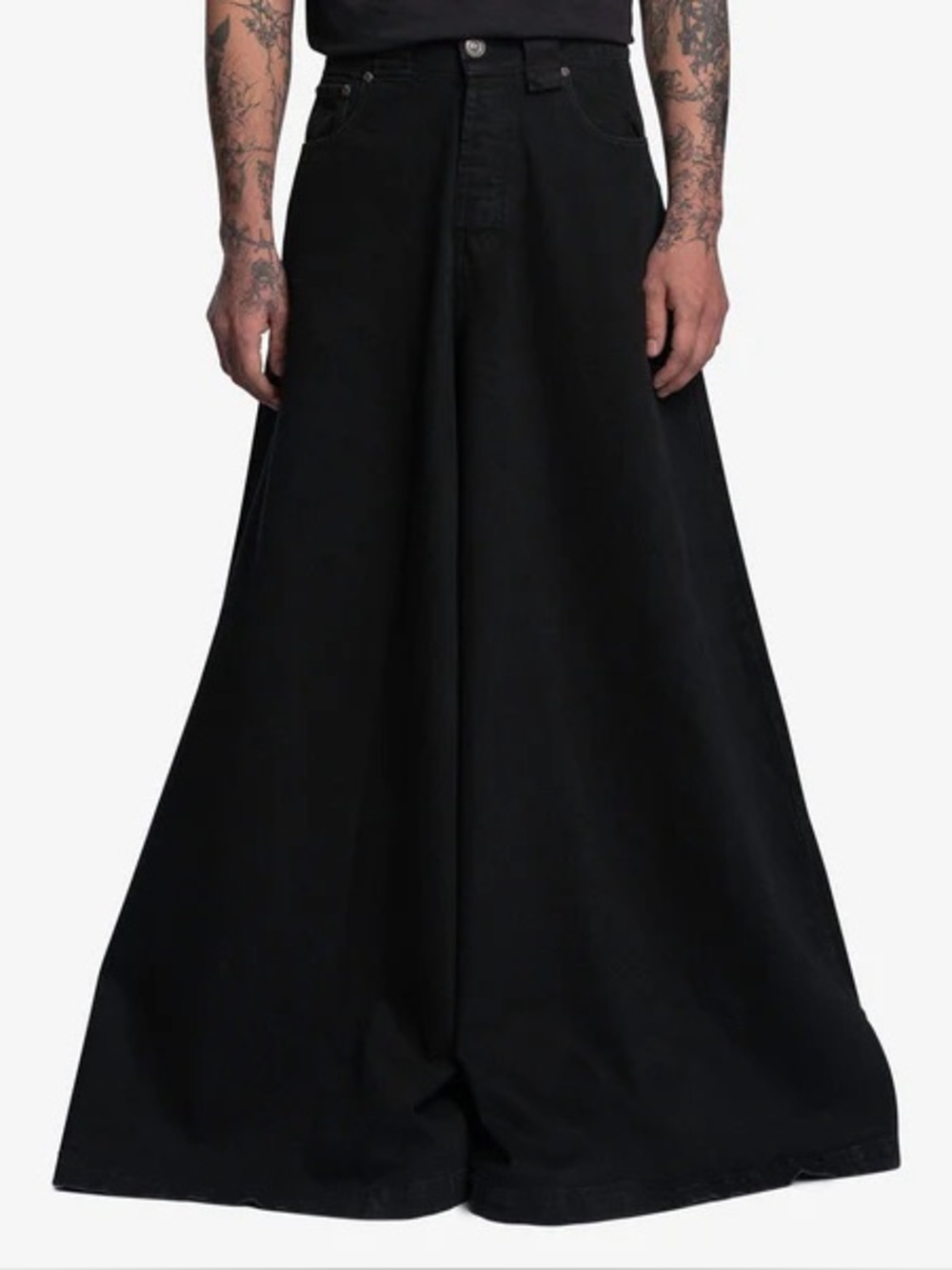 Willy Chavarria Black Wide-Leg Jeans